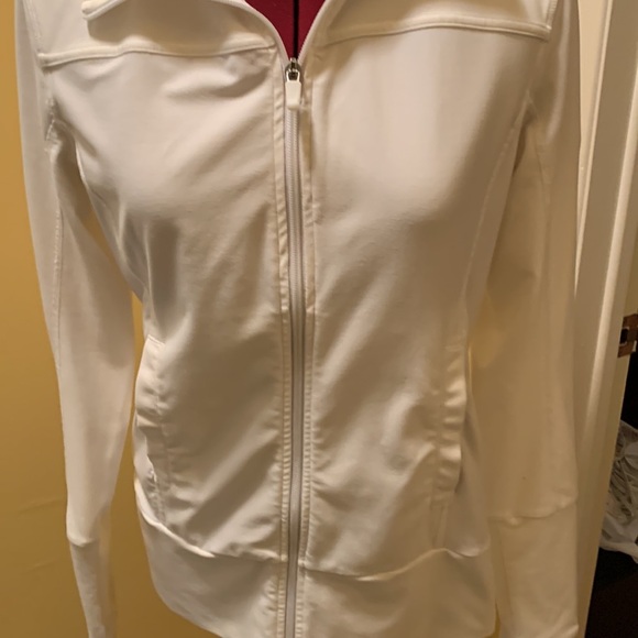 Y2K Nike Fit Dry White Double Zip Front Women's Turtleneck Jacket - Picture 4 of 9